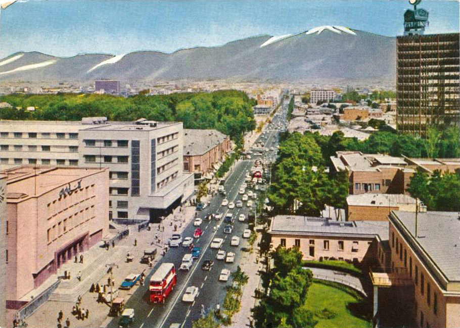 خیابان فردوسی، ۱۳۴۱ خورشیدی (۱۹۶۲ میلادی) - تصویر کارت پستال