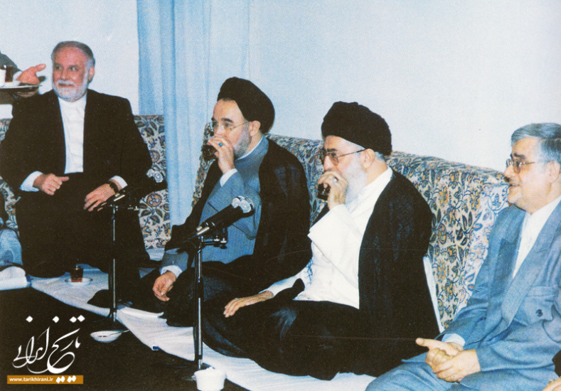 خاتمی، عارف و حبیبی در دیدار با رهبری